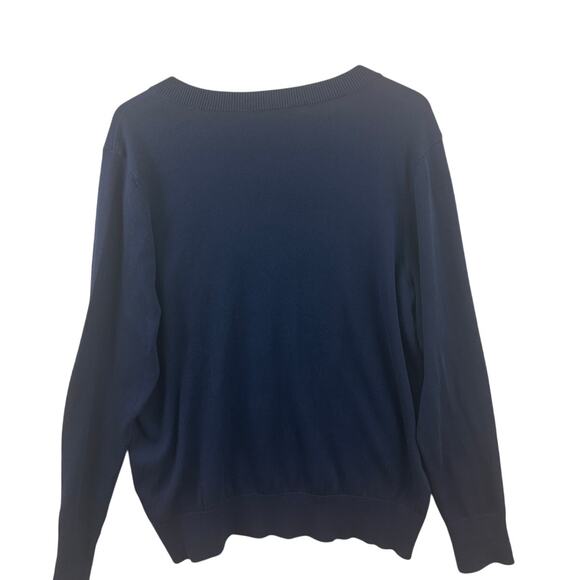 Vineyard Vines Men’s V-Neck Sweater Navy Blue Whale Logo Cotton XL - Picture 2 of 8